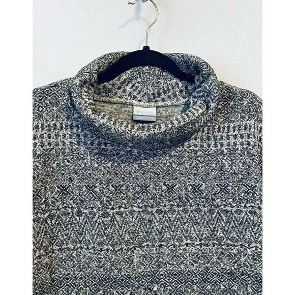 Columbia Turtleneck Womens Large Gray Sweater Season Printed Pull Over Cozy - Picture 3 of 9